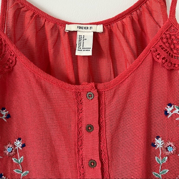 FOREVER 21 Coral Knit Embroidered Top - Picture 8 of 10